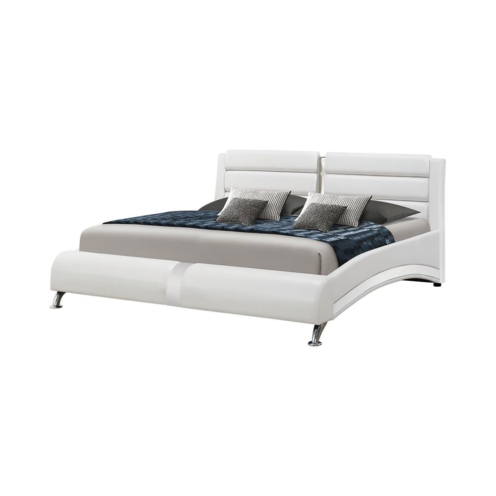 Jeremaine California King Upholstered Bed White from Coaster - Luna Furniture