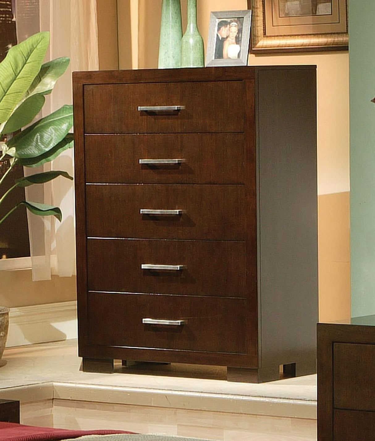 Jessica 5-drawer Chest Cappuccino - 200715 - Luna Furniture