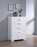 Jessica 5-drawer Chest White - 202995 - Luna Furniture