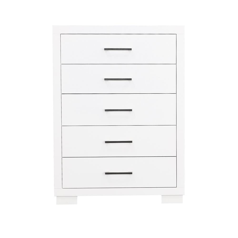 Jessica 5-drawer Chest White - 202995 - Luna Furniture