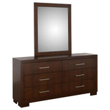 Jessica 6-drawer Dresser with Mirror Cappuccino from Coaster - Luna Furniture