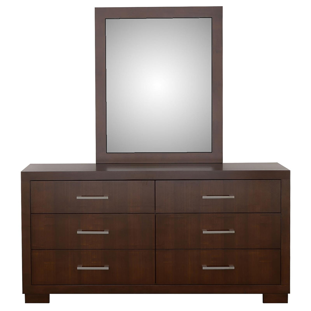 Jessica 6-drawer Dresser with Mirror Cappuccino from Coaster - Luna Furniture