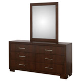 Jessica 6-drawer Dresser with Mirror Cappuccino from Coaster - Luna Furniture