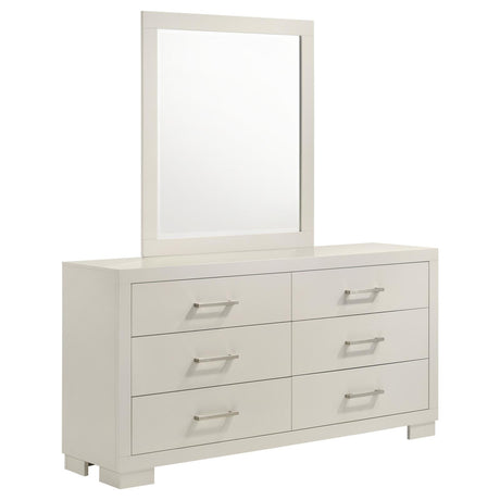 Jessica 6-drawer Dresser with Mirror White from Coaster - Luna Furniture