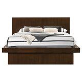 Jessica Queen Platform Bed with Rail Seating Cappuccino from Coaster - Luna Furniture