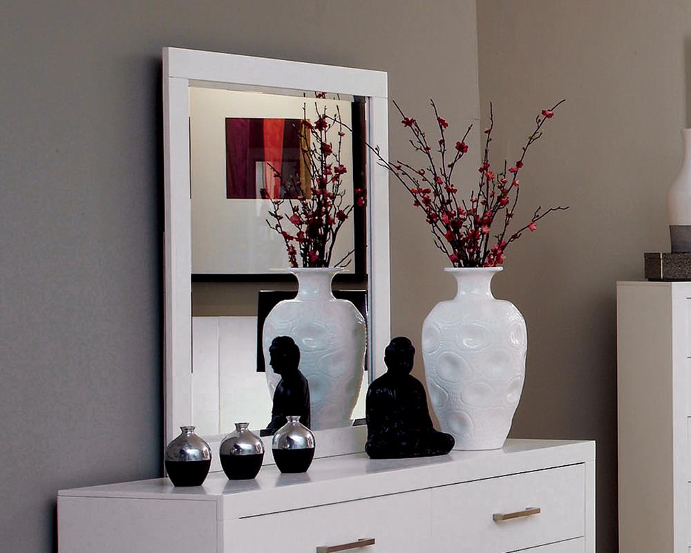 Jessica White Rectangular Mirror from Coaster - Luna Furniture