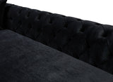 Jessie Black Velvet  Double Chaise Sectional - JESSIE SEC- BLACK - Luna Furniture