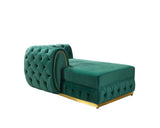 Jessie Green Velvet  Double Chaise Sectional - JESSIE SEC- GREEN - Luna Furniture