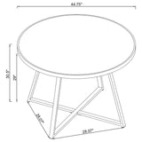 Jillian Round Dining Table with Tempered Mirror Top Black Nickel from Coaster - Luna Furniture