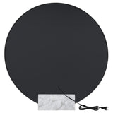 Jocelyn Round Table Top LED Vanity Mirror White Marble Base Chrome Frame - 960960 - Luna Furniture