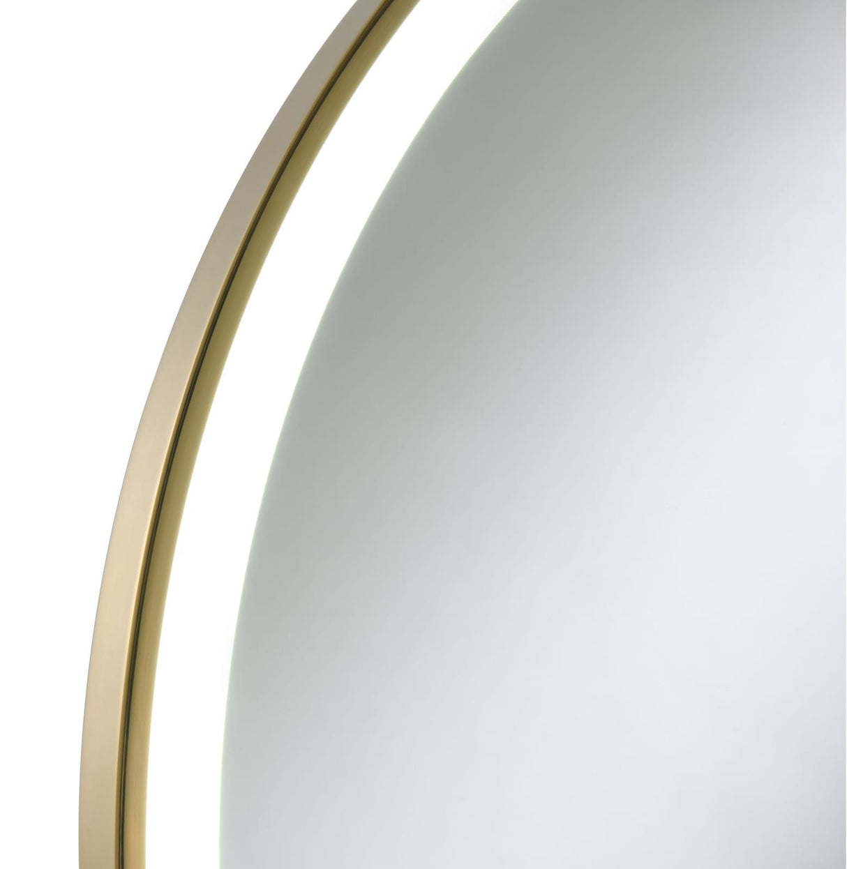 Jocelyn Round Table Top LED Vanity Mirror White Marble Base Gold Frame - 960961 - Luna Furniture