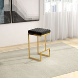 Joel Mid Century Modern Luxury Upholstered Stool 25.5" / Black Velvet - AFC00088 - Luna Furniture