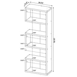 Joey Weathered Gray 5-Tier Bookcase from Coaster - Luna Furniture