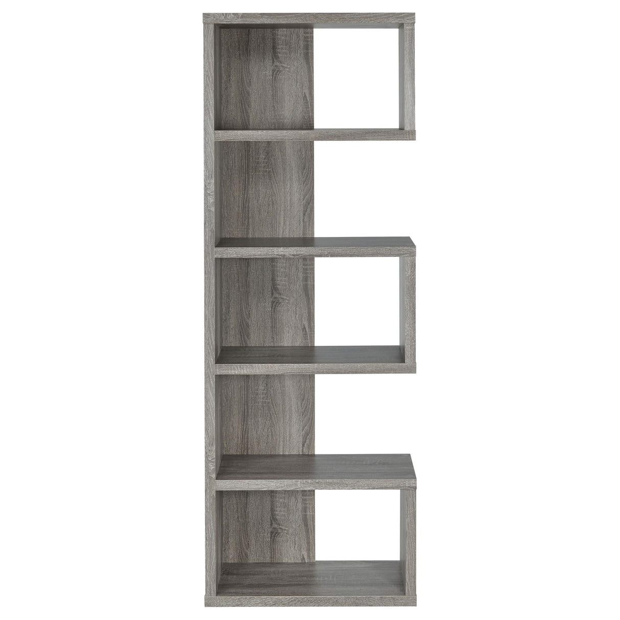 Joey Weathered Gray 5-Tier Bookcase from Coaster - Luna Furniture