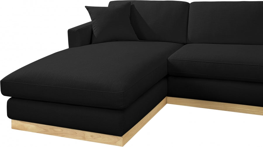 Johanna Linen Textured Fabric Sectional Black from Meridian - Luna Furniture