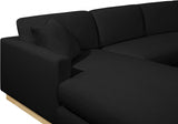 Johanna Linen Textured Fabric Sectional Black from Meridian - Luna Furniture