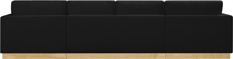 Johanna Linen Textured Fabric Sectional Black from Meridian - Luna Furniture