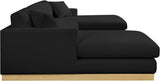 Johanna Linen Textured Fabric Sectional Black from Meridian - Luna Furniture