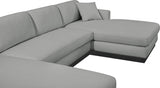 Johanna Linen Textured Fabric Sectional Grey from Meridian - Luna Furniture