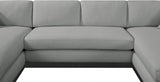 Johanna Linen Textured Fabric Sectional Grey from Meridian - Luna Furniture