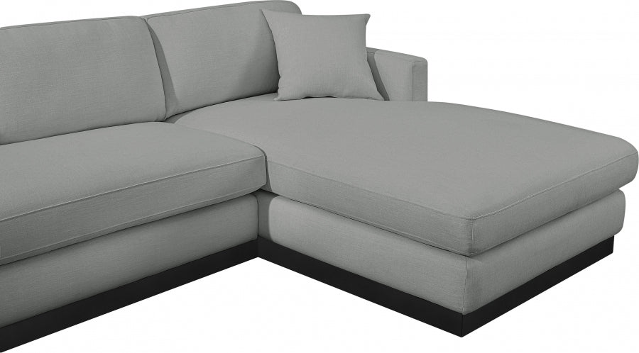 Johanna Linen Textured Fabric Sectional Grey from Meridian - Luna Furniture