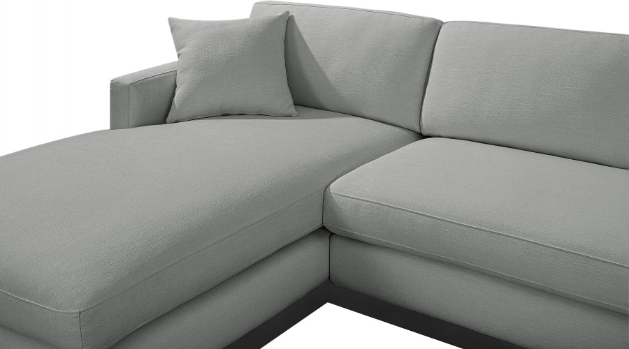 Johanna Linen Textured Fabric Sectional Grey from Meridian - Luna Furniture