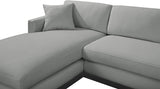 Johanna Linen Textured Fabric Sectional Grey from Meridian - Luna Furniture