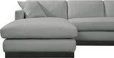 Johanna Linen Textured Fabric Sectional Grey from Meridian - Luna Furniture