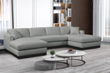 Johanna Linen Textured Fabric Sectional Grey from Meridian - Luna Furniture