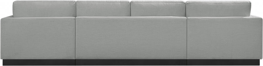 Johanna Linen Textured Fabric Sectional Grey from Meridian - Luna Furniture