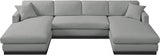 Johanna Linen Textured Fabric Sectional Grey from Meridian - Luna Furniture