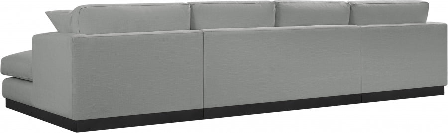 Johanna Linen Textured Fabric Sectional Grey from Meridian - Luna Furniture