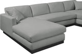 Johanna Linen Textured Fabric Sectional Grey from Meridian - Luna Furniture