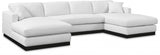 Johanna Linen Textured Fabric Sectional White from Meridian - Luna Furniture