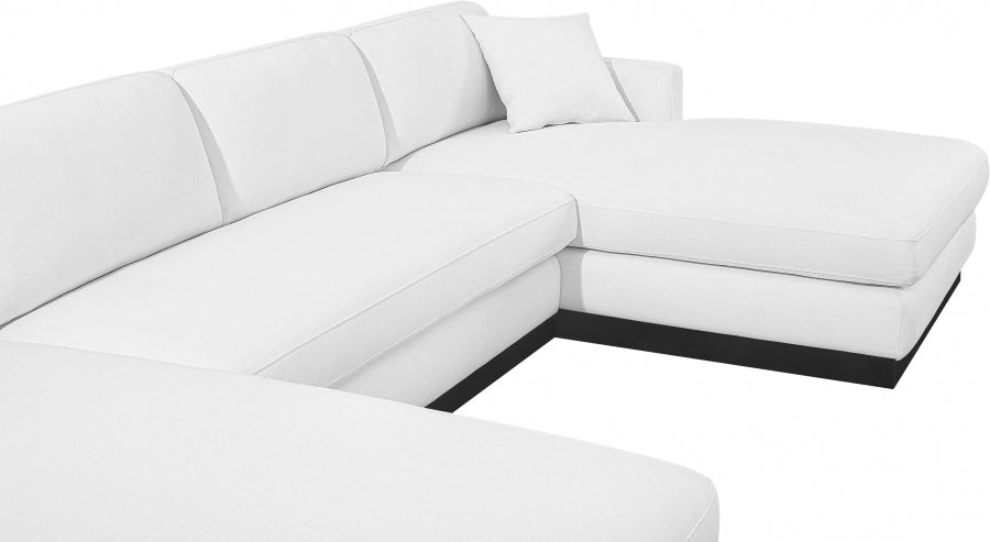 Johanna Linen Textured Fabric Sectional White from Meridian - Luna Furniture