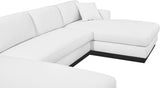 Johanna Linen Textured Fabric Sectional White from Meridian - Luna Furniture