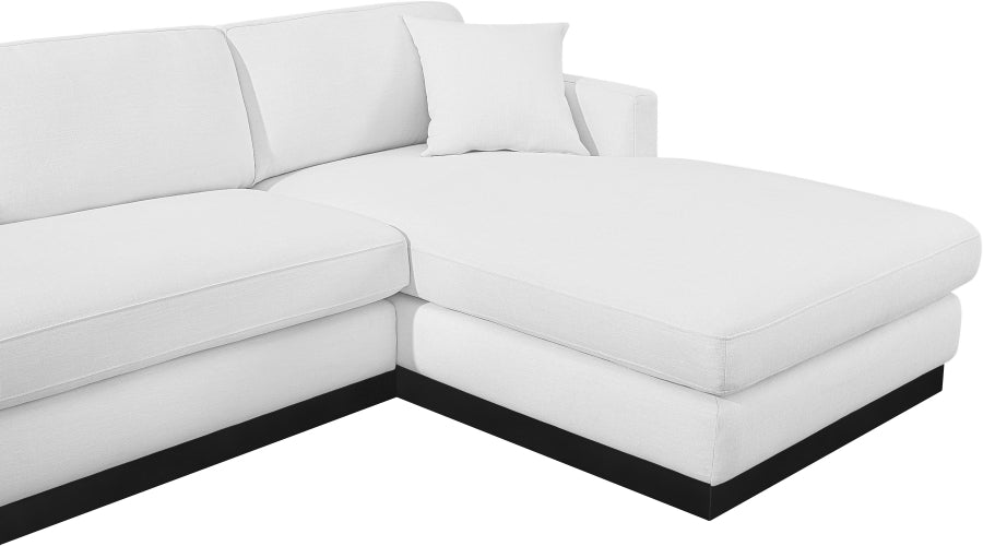 Johanna Linen Textured Fabric Sectional White from Meridian - Luna Furniture