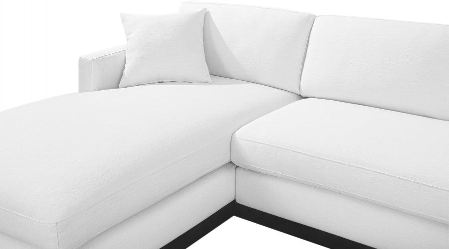 Johanna Linen Textured Fabric Sectional White from Meridian - Luna Furniture