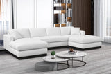 Johanna Linen Textured Fabric Sectional White from Meridian - Luna Furniture