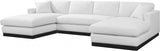 Johanna Linen Textured Fabric Sectional White from Meridian - Luna Furniture