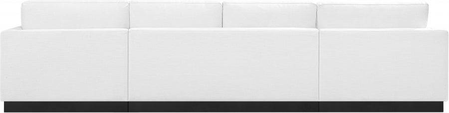 Johanna Linen Textured Fabric Sectional White from Meridian - Luna Furniture