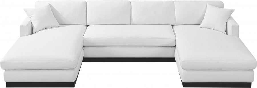 Johanna Linen Textured Fabric Sectional White from Meridian - Luna Furniture