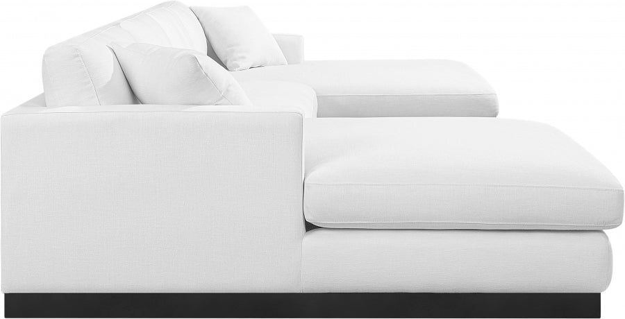 Johanna Linen Textured Fabric Sectional White from Meridian - Luna Furniture