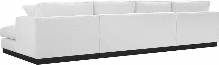 Johanna Linen Textured Fabric Sectional White from Meridian - Luna Furniture