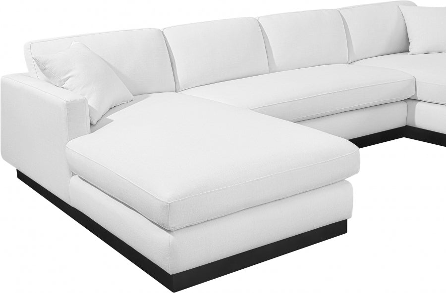 Johanna Linen Textured Fabric Sectional White from Meridian - Luna Furniture