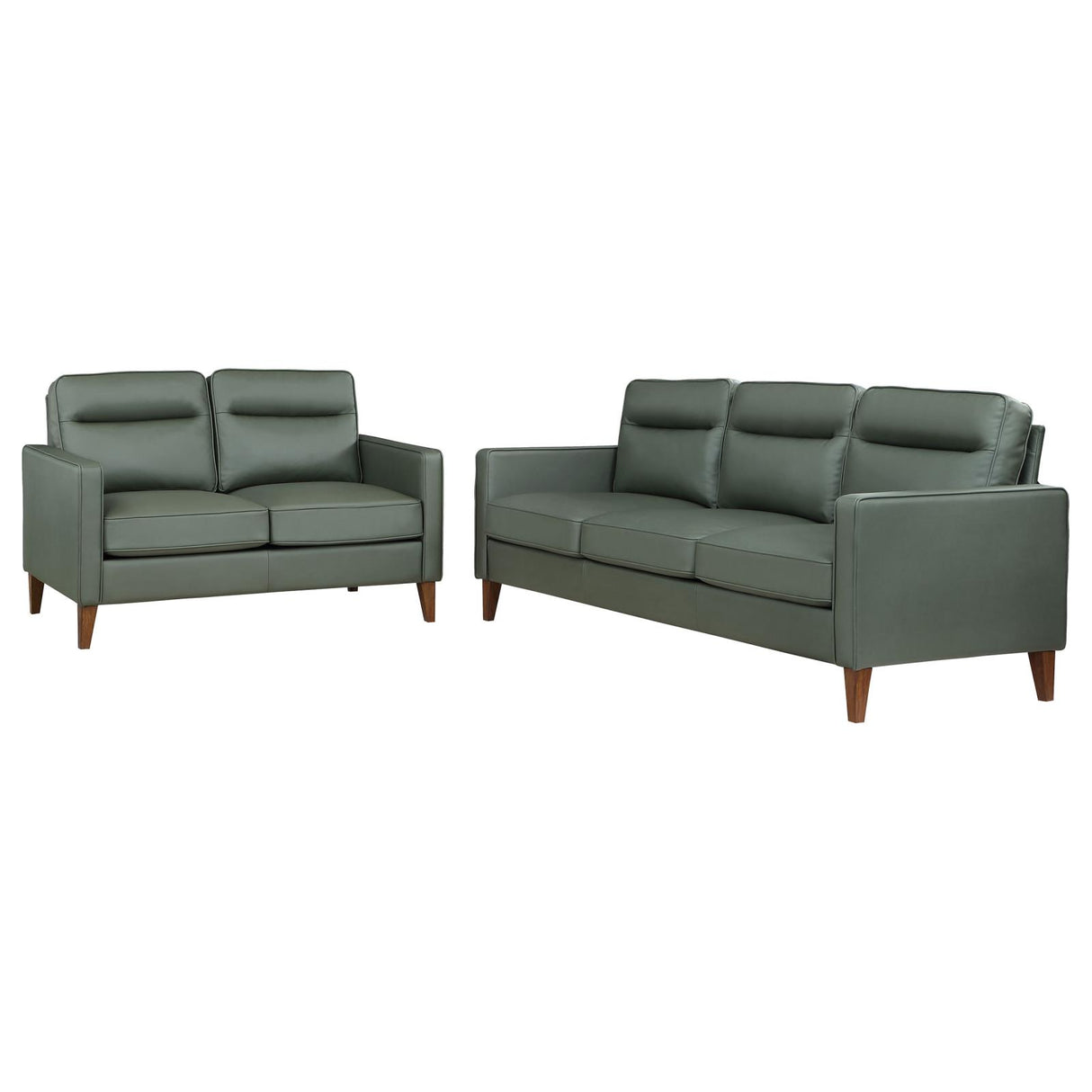 Jonah 2-piece Upholstered Track Arm Sofa Set Green from Coaster - Luna Furniture