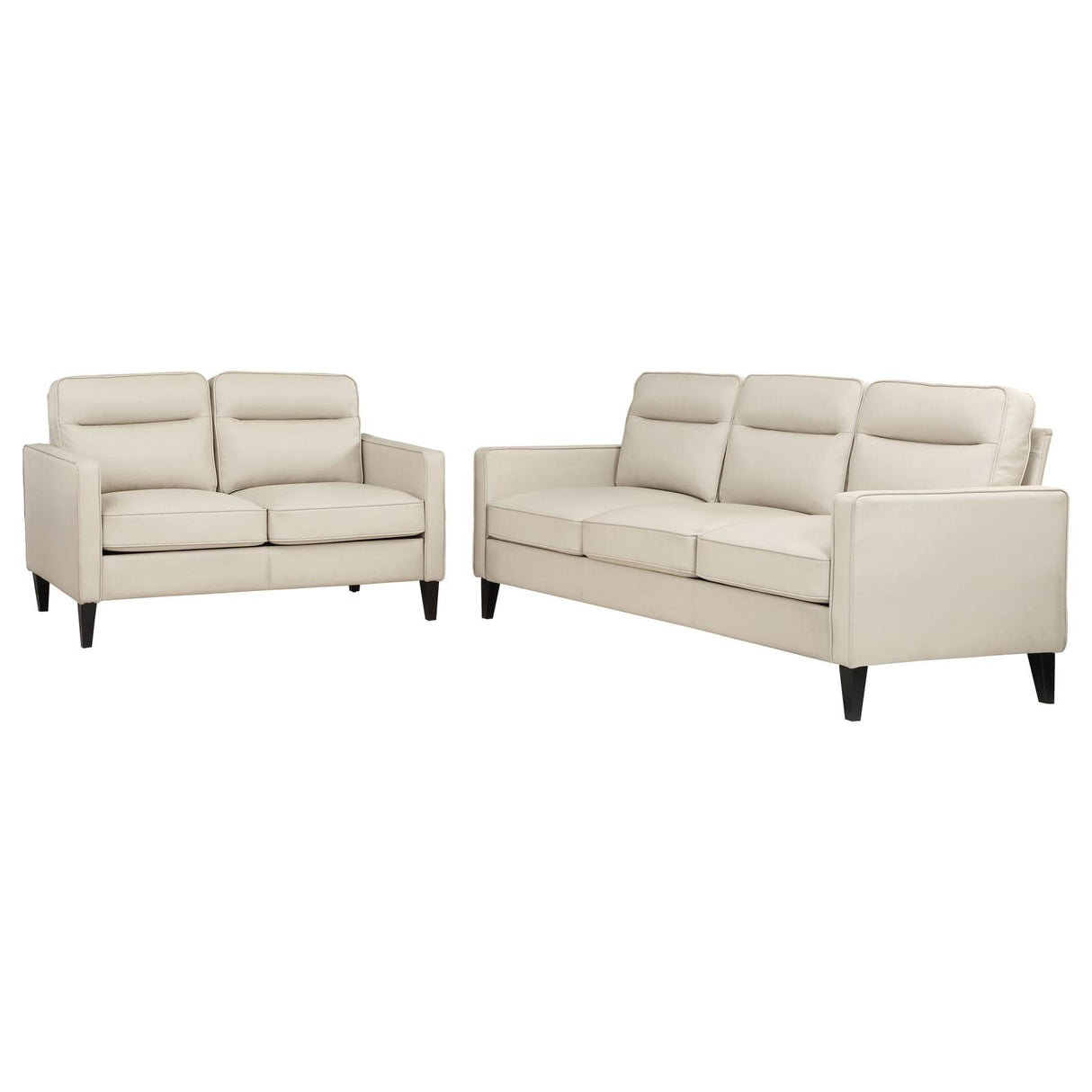 Jonah 2-piece Upholstered Track Arm Sofa Set Ivory from Coaster - Luna Furniture