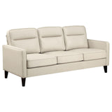 Jonah 2-piece Upholstered Track Arm Sofa Set Ivory from Coaster - Luna Furniture