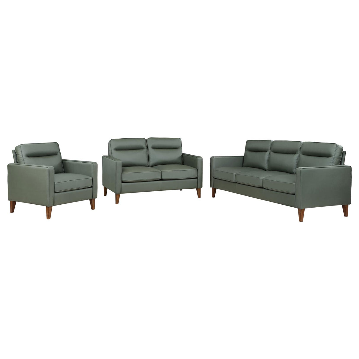 Jonah 3-piece Upholstered Track Arm Sofa Set Green from Coaster - Luna Furniture