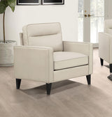 Jonah Ivory Upholstered Track Arm Accent Club Chair from Coaster - Luna Furniture